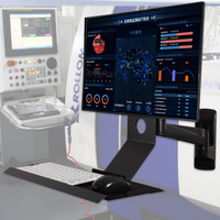 Support d'écran rotatif à 360° Meisonic FE199KBL-2 de 32 pouces, écran LCD mural, bras de moniteur ergonomique à ressort à gaz robuste