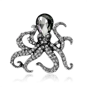 Europe and America Vintage Crystal Rhinestone Octopus <strong>Brooch</strong> Pins Diamond Marine Organism Devilfish <strong>Brooch</strong> - Product Image 6