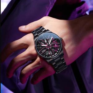 OEM LOGO Olevs 9937 rueda de coche hombres <span class=keywords><strong>reloj</strong></span> luminoso tendencia única correa de acero inoxidable pinzas de freno de carreras relojes de cuarzo para hombre - Product Image 5