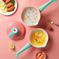 Ensemble de casseroles en céramique antiadhésives de 16 cm, casserole à lait et poêle à frire pour la nourriture pour bébés, compatible avec l'induction