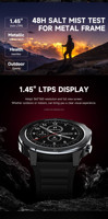 Moda hombres Relojes Smartwatch 1,45 pantalla HD ritmo cardíaco Fitness Tracker salud deporte reloj T35 Sndroid 2025 reloj inteligente