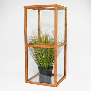 Reusable4 Maten Vierkante Glazen Houten Lantaarns Zonder Deksel En Handvat Op Maat Gemaakte Woonkamer Slaapkamer Nacht Decoratie Kaars Lantaarn - Product Image 6