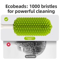 OEM ODM Brosse à biberon multifonctionnelle portable en silicone et acier inoxydable avec poignée pour le nettoyage des tétines et des biberons