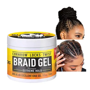 Factory Price custom braiding gel pomade braid gel extra hold neat braid conditioning shining hair gel