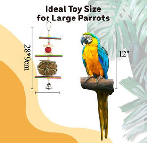 Giocattoli di masticazione di legno colorati per pappagalli di noia per pappagalli monaci naturali ecologici - Product Image 6