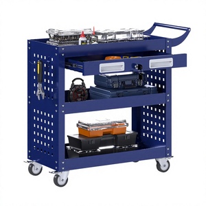AOBABO Mobile Iron <b>Tool</b> <b>Cart</b> for Workshop Cabinet with 4 Wheels OEM Customizable Blue 3-Year Warranty - Product Image 2