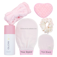 Gant exfoliant en soie écologique avec logo personnalisé Gants de bain en viscose à la mode Gants de douche exfoliés pour le corps turc