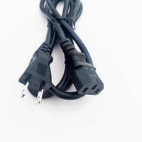 Cable de extensión japonés macho a hembra, 2m, negro, 125v, 3 pines, 3x0, 75 mm2