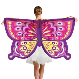 여성을위한 성인 나비 날개 의상 나비 원피스 케이프 숄 할로윈 선물 파티