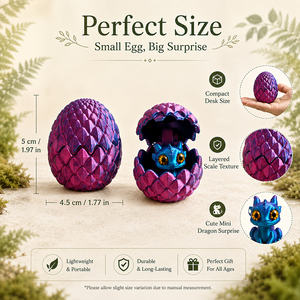 Ensemble d'œufs de dragon articulés imprimés en 3D, figurine de mini-dragon mobile, jouet œuf surprise, décoration d'intérieur, sans marque - Product Image 2
