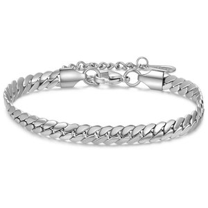 Pulsera de Cadena Cubana de Acero Inoxidable de 6 mm, Joyería de Moda para Mujer, Regalo - Product Image 1