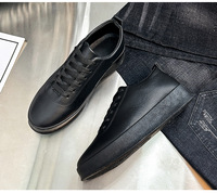 Nouvelle Arrivée 2026 – Baskets Montantes Décontractées en Cuir pour Hommes, à Semelle Épaisse, Noires, à Lacets, Tendance et Sportives