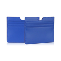 Porte-cartes minimaliste en cuir PU, étui fin pour cartes de crédit, logo personnalisé, vente en gros, mini portefeuille