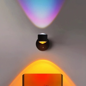 <span class=keywords><strong>Lampe</strong></span> LED Moderne Effet Coucher de Soleil, Applique <span class=keywords><strong>Murale</strong></span> LED Sans Fil, Lumière d'Ambiance Coucher de Soleil, Projecteur Sans Fil en Aluminium pour Chambre et Salon, Mur de Fond - Product Image 4