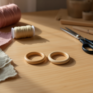 Anelli in legno Iln da 60 mm, 2 pezzi, per artigianato e accessori per cucito - Product Image 1