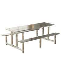 Table et chaises de salle à manger modernes carrées avec structure en acier inoxydable, 4/6/8 places, pour la maison, l'usine, les salles à manger scolaires