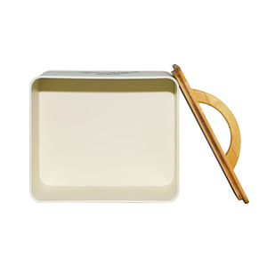 Boîte de rangement pour croquettes de chat en fer galvanisé personnalisé Boîte en métal avec couvercle en bois pour friandises pour chiens Boîte en métal avec couvercle rectangulaire en bambou pour aliments pour animaux domestiques - Product Image 3