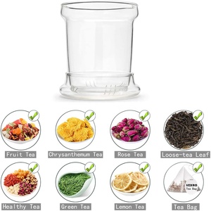 Bûcher clair bureau thé infuseur panier couvercle résistant à la chaleur tasse en verre pour le brassage feuilles mobiles fleur thé pour verres - Product Image 4
