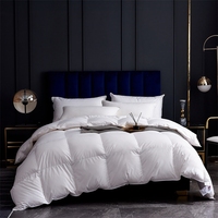 Vente en gros de couette 100% coton en tissu anti-vent pour lit King Size en plumes d'oie blanche et de canard