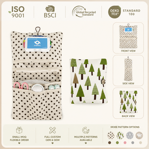 Pochette de rangement pour couches bébé unisexe en tissu denim imperméable à motif animal et fonction d'organisation portable, fournisseur OEM - Product Image 1
