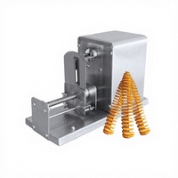 Cortador de Patatas Eléctrico en Espiral de Acero Inoxidable, Cortador Automático de Verduras en Espiral