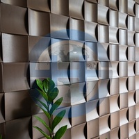 Panneaux muraux 3D carrés modernes en bois massif de caoutchouc, motif damassé, imperméables, faciles à poser, pour fond de télévision, salon et salle à manger