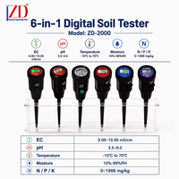 Équipement de test de sol professionnel 6 en 1, testeur de sol portable pour l'agriculture, mesure de la température, de l'humidité, de l'EC, du pH et du NPK