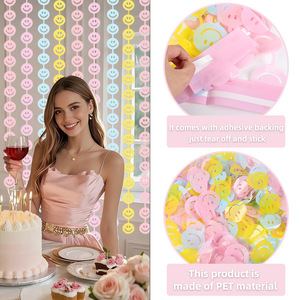 <span class=keywords><strong>Rideau</strong></span> <span class=keywords><strong>de</strong></span> pluie à franges en guirlande métallisée couleur macaron motif visage souriant, décoration <span class=keywords><strong>de</strong></span> fond pour fête d'anniversaire, <span class=keywords><strong>rideau</strong></span> <span class=keywords><strong>de</strong></span> <span class=keywords><strong>porte</strong></span>, <span class=keywords><strong>rideau</strong></span> en aluminium pour célébration - Product Image 4