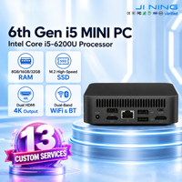 PC Mini OEM Intel Core i5-6200u Cangkang Plastik Ringan Output Dual Type-C Adaptor 12V/3A PC Desktop Bisnis Pasokan Grosir