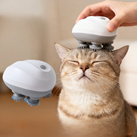 Masseur Électrique Intelligent pour Tête de Chat, Masseur pour Animaux de Compagnie Étanche en ABS+Silicone, Rechargeable Automatiquement, Classique, Moderne, Écologique, Idéal pour les Voyages
