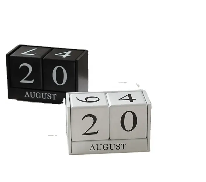 Black color Wooden Block Perpetual Calendar desk calendars