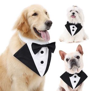 Esmoquin de perro de nailon ajustable para todos los patrones sólidos pajarita para mascotas Bandana para compromiso Formal cumpleaños invierno primavera accesorio - Product Image 2