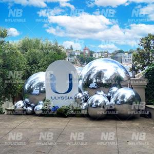 Décoration de fête de taille personnalisée Grandes sphères réutilisables Grandes bulles brillantes Ballon gonflable Disco <span class=keywords><strong>Boule</strong></span> miroir - Product Image 4