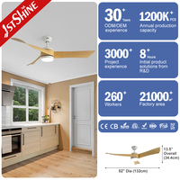 Ventilador de Techo Inteligente 1stshine con Control por Voz Mediante Aplicación Wifi, Aspas de ABS Ecológicas, Grado Comercial, con Luz LED