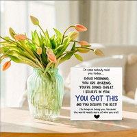Décoration de table en mousse PVC en forme de cœur inspirante, 3,96 pouces, citation imprimée UV « Bon matin, vous êtes incroyable » - Cadeau pour la maison ou le bureau