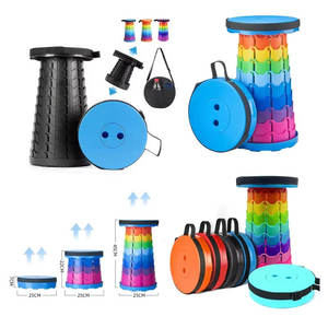 Sedia portatile pieghevole retrattile leggera con capacità di carico di 400 libbre da campeggio interno/esterno e da spiaggia sgabello telescopico - Product Image 1