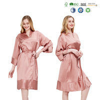 Robe de chambre en satin de soie 100% personnalisée pour femmes, peignoir, kimono, robes de demoiselle d'honneur, vêtements de nuit pour mariage, pyjama en soie pour femmes