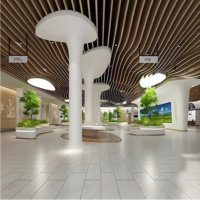 Plafonds décoratifs intérieurs modernes personnalisés, dalles acoustiques en aluminium, faux plafond, panneau insonorisant en métal couleur bois