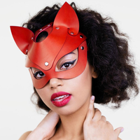 Masque de renard en cuir PU BlueRabbit pour cosplay, masque pour les yeux BDSM, masque de fête masquée, masque de jeu de rôle fétichiste, jouets de flirt sexuel