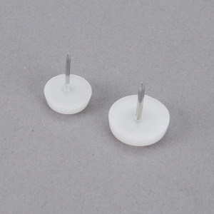 BP7950 High Quality White Plastic Nylon Glides 12mm Small Nail Chair Feet for Home Office Modern Design Furniture <b>Accessories</b> - Product Image 5
