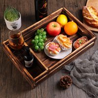 Plateau de service à café antique avec porte-verre amovible, console de canapé en bois personnalisée pour salon, cuisine ou table
