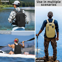 Sac à dos de pêche personnalisé imperméable avec fermeture éclair et porte-canne, léger, mouvement libre, cadeau pour homme