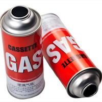 Conteneur d'aérosol en fer-blanc en forme de cylindre Utilisation extérieure Réchaud de bouteille de gaz liquéfié au butane en fer-métallique pour le camping et le chalumeau