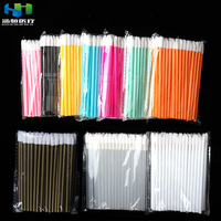 Hanheng 50 pièces/sac – Applicateurs de maquillage jetables transparents avec poignée, pinceaux à lèvres individuels et tubes de brillant à lèvres
