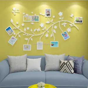 Adesivo de parede 3d de folhas para tv, decalque de parede decorativo para sofá, musilo