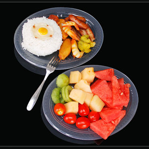 China wedding custom tableware cutlery premium disposable plastic plates clear set