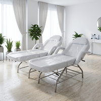Lit de beauté en acier inoxydable XC-629, design contemporain pour micro-tatouage et micropigmentation dans les hôtels, salons et studios