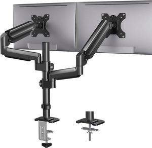 Soporte de Brazo para Dos Monitores con Resorte de Gas y Inclinación de 90 Grados, Nuevo - Product Image 1