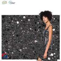 Vente en gros 100% polyester 160gsm Tissu de dentelle à paillettes brodé et écologique à la mode pour robe et textiles de maison pour femmes