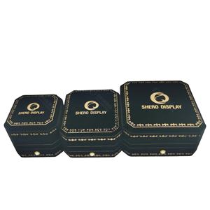 Shero Premium Inner And Outer Gold Foil For Retail & Gifting <b>Black</b> Velvet Jewelry Presentation <b>Box</b> Set - Product Image 3